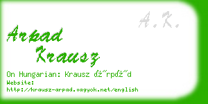 arpad krausz business card